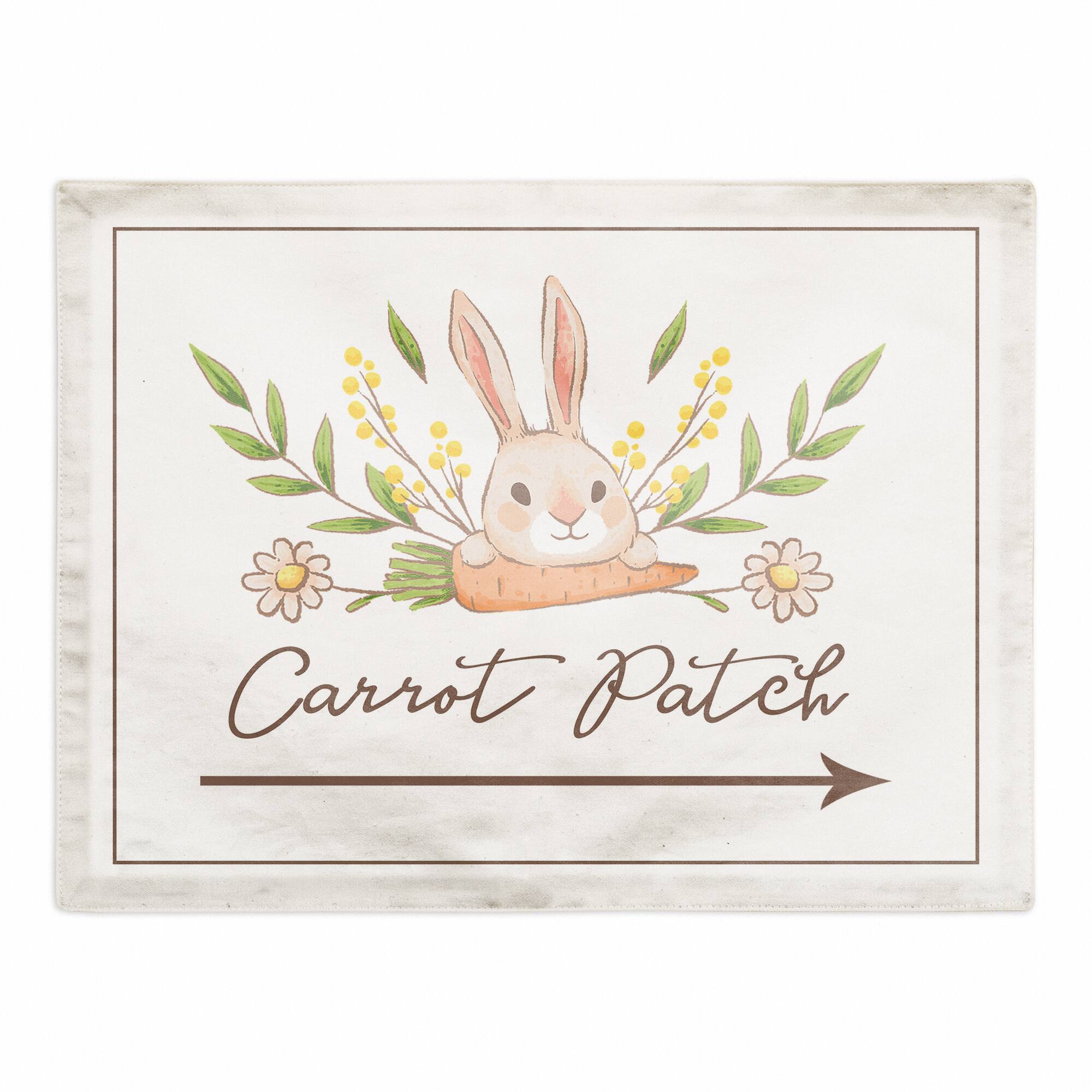 Bunny Carrot Patch Placemat 18" x 14" Cotton Twill Placemat